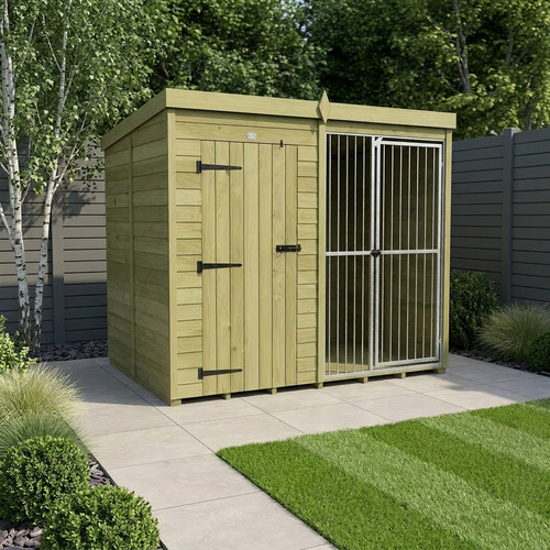 Dog kennel and run full - x,