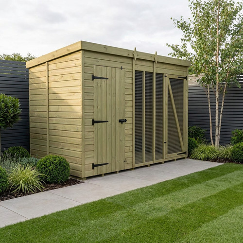 Dog kennel and run - 10,