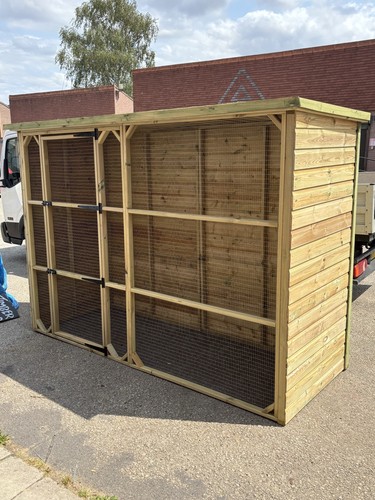 Tanalised wooden bird aviary - tanalised,