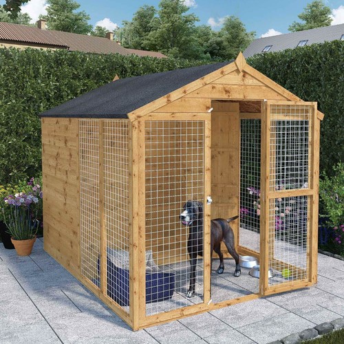 Outdoor dog kennel run wooden - outdoor,