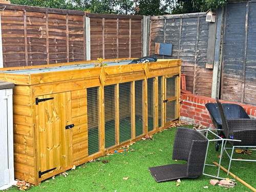 Large wooden outdoor dog - outdoor,